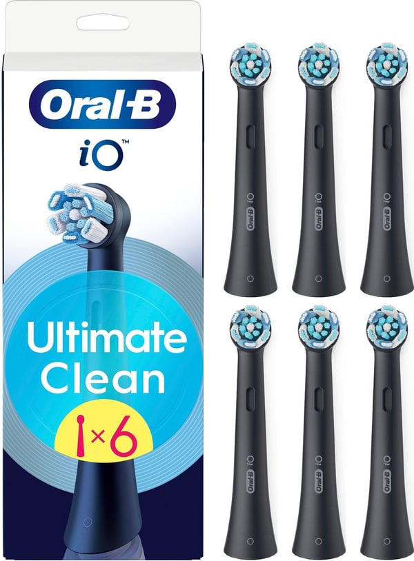 Oral-B iO Ultimate Clean borsthuvud, 6 st, svart