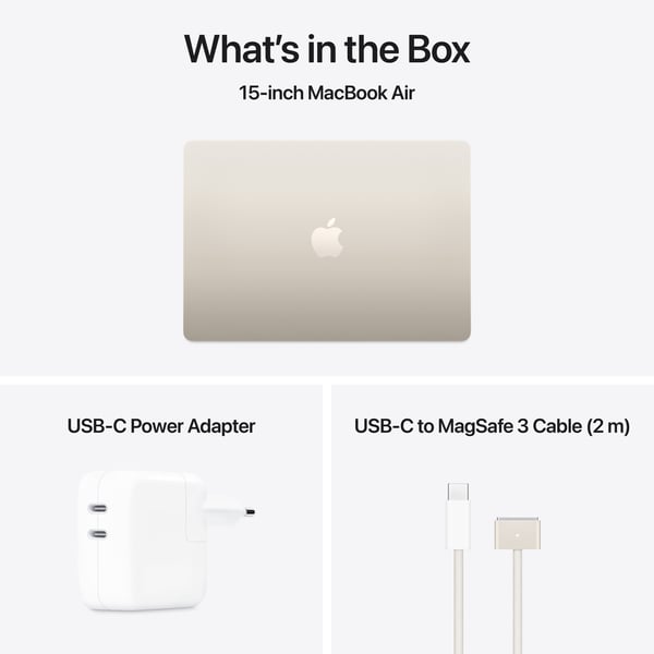 Apple MacBook Air 15" M4 24 GB, 512 GB 2025 -bärbar, stjärnvitt (MC6K4)