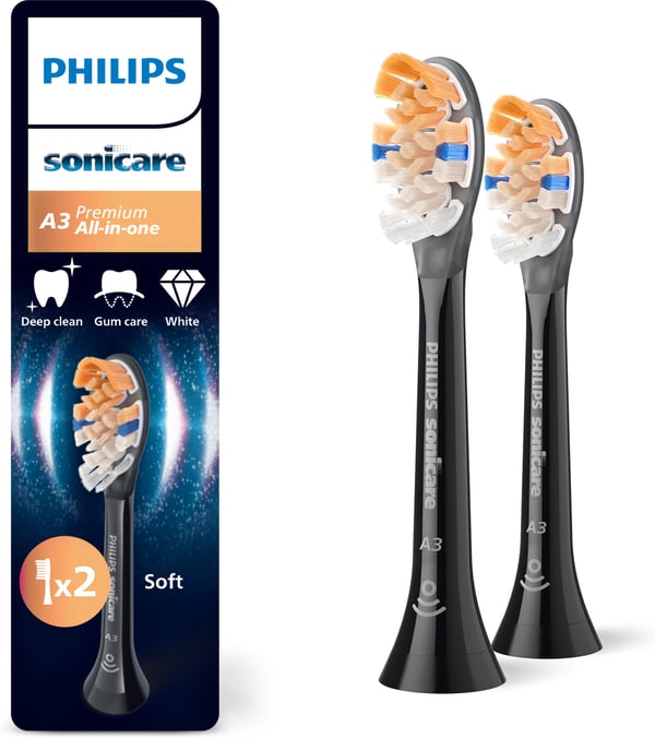 Philips Sonicare A3 Premium All-in-One ersättningsborstar, 2 st, HX9092/88