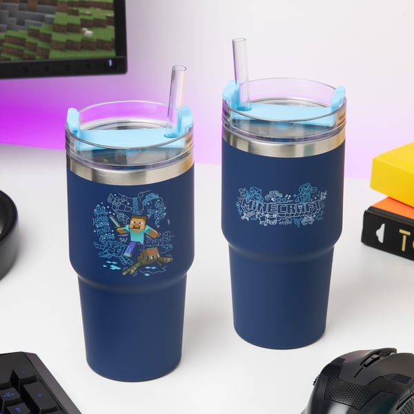 Paladone Minecraft Gamer Cup dricksflaska/termosmugg, 600 ml