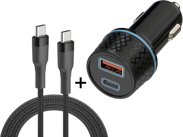 Insmat USB-C biloplader med kabel, 25W