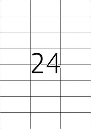 TopStick-utskriftslabel, A4, 70x37mm/ 24-delar