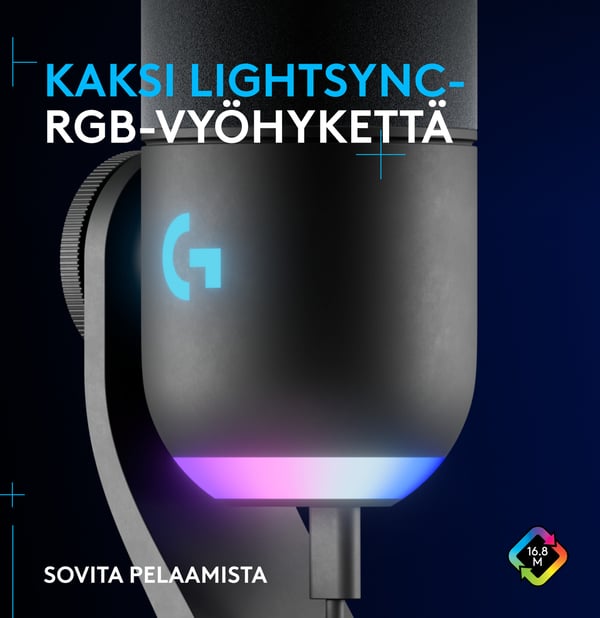 Logitech G Yeti GX USB-mikrofon, sort