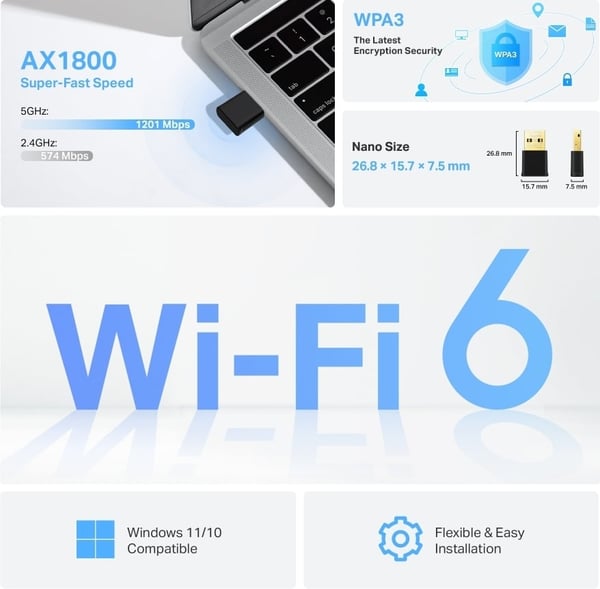 TP-link Archer TX20U AX1800 Nano USB -WiFi 6-adapter