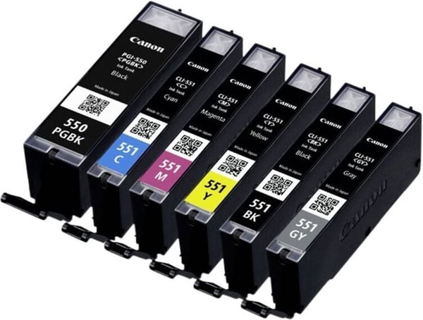 Canon PGI-550 PGBK + CLI-551 C/M/Y/BK/G -multiförpackning