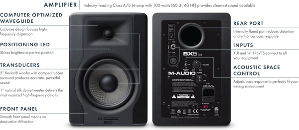 M-Audio BX5 D3 2-vejs-monitor, 1 stk, sort
