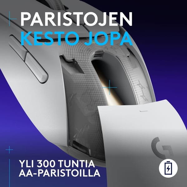 Logitech G309 LIGHTSPEED trådløs spillesmus, hvid