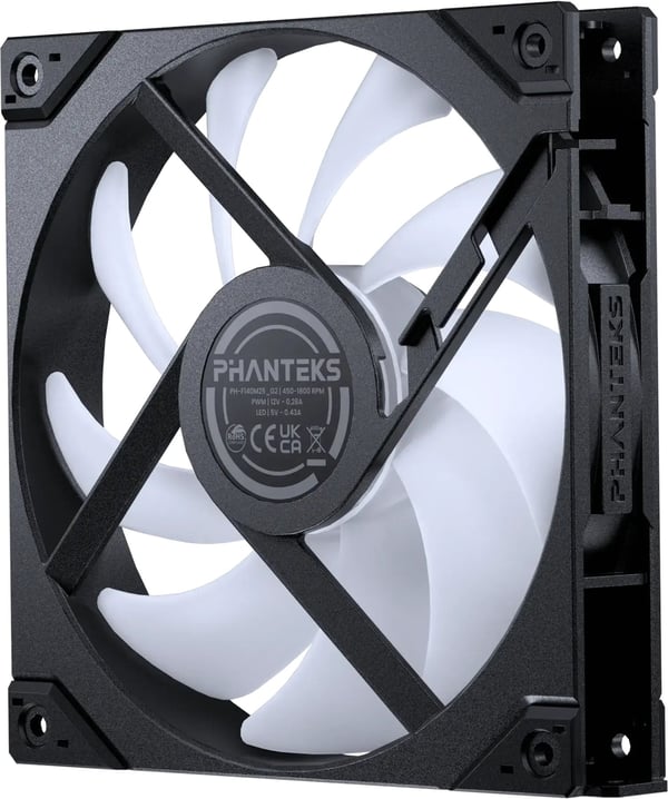 Phanteks M25 Gen2 140 mm PWM DRGB Reverse-fläkt, vit