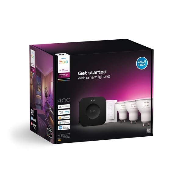 Philips Hue Startpaket, White and Color Ambiance, GU10