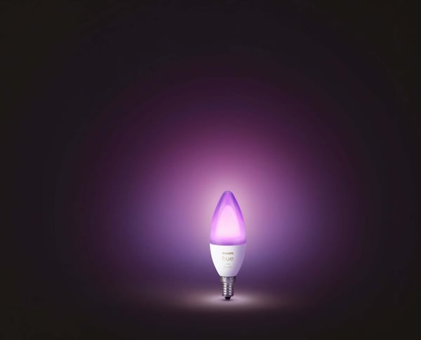 Philips Hue White and Color Ambiance -LED-pære, BT, E14, 470 lm, 2 stk. pakke