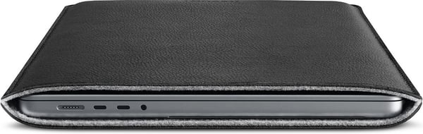 Woolnut lædersleeve - beskyttelsestaske til 16" MacBook Pro, sort