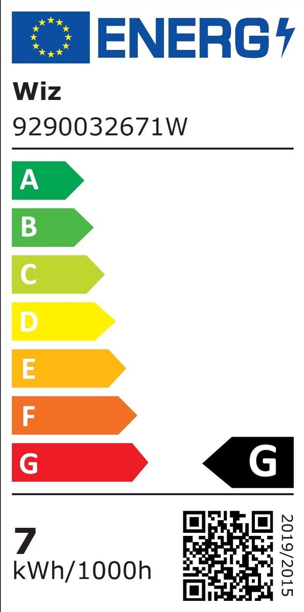 WiZ smartlampe, E27, A60, RGB, Wi-Fi, 2200-6500 K, 470 lm, klar, 1 stk.