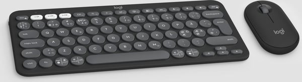 Logitech Pebble 2 Combo -tastatur og mus, grå