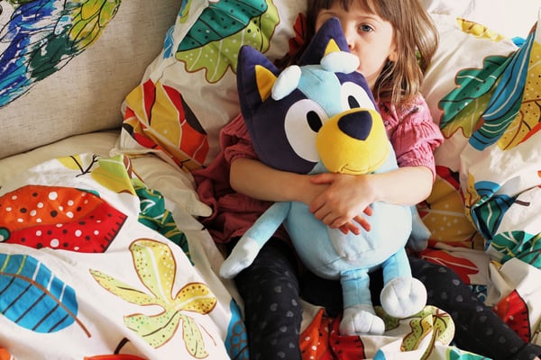 Bluey, kæmpestor plysdyr 45 cm