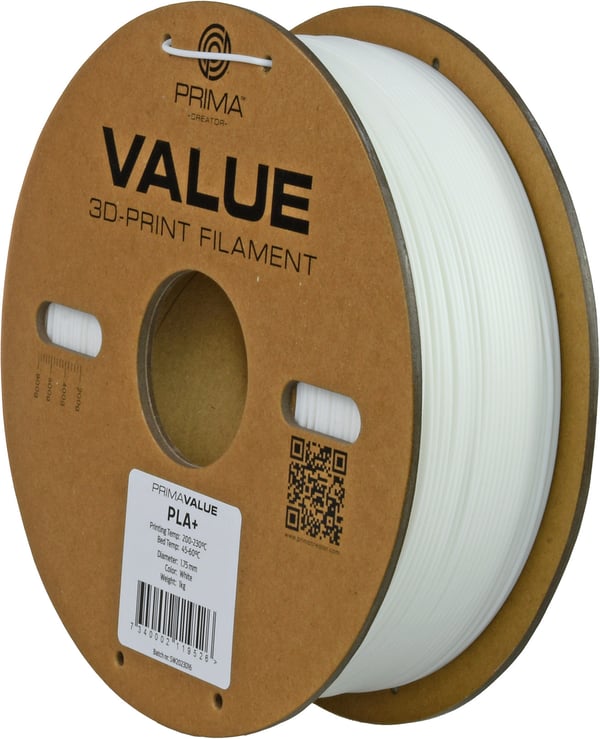 PrimaValue PLA+ filament 3D-printer, 1.75 mm, hvid