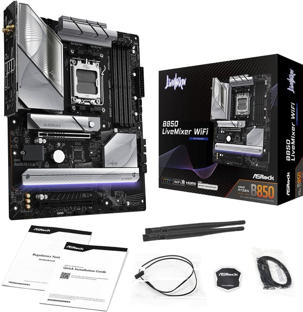 Asrock B850 LiveMixer WiFi AMD AM5 ATX-moderkort