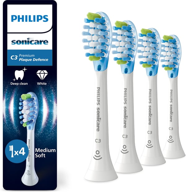 Philips Sonicare C3 Premium Plackskydd ersättningsborstar, 4 st, HX9044/87