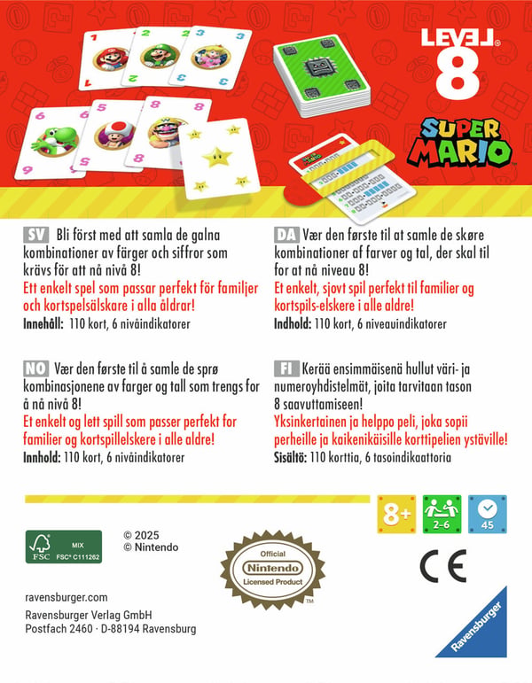 Ravensburger Super Mario Level 8 kortspel