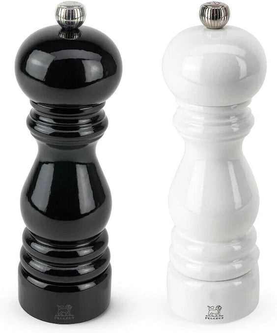 Peugeot Paris Duo -kværn, sort og hvid, 18 cm