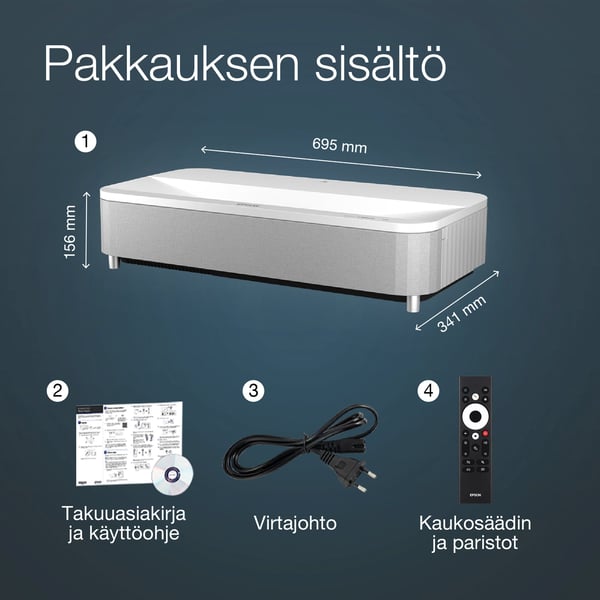 Epson EH-LS800W 3LCD 4K PRO-UHD -laserprojektor, vit