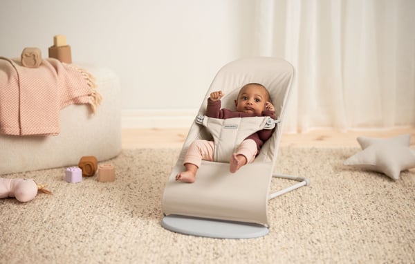 BabyBjörn Bouncer Balance Soft Woven -stol, jersey lysbeige