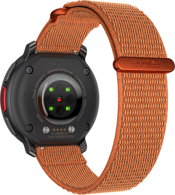 Polar Hook & Loop nylonarmband, orange, M-L