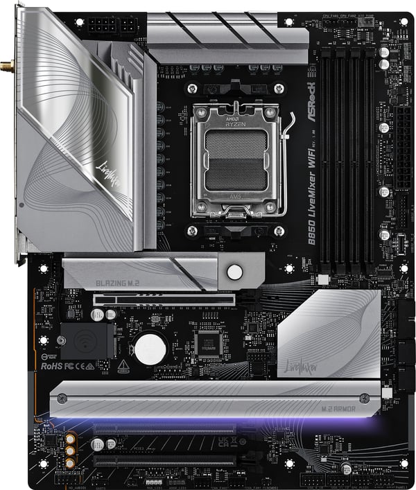 Asrock B850 LiveMixer WiFi AMD AM5 ATX-moderkort