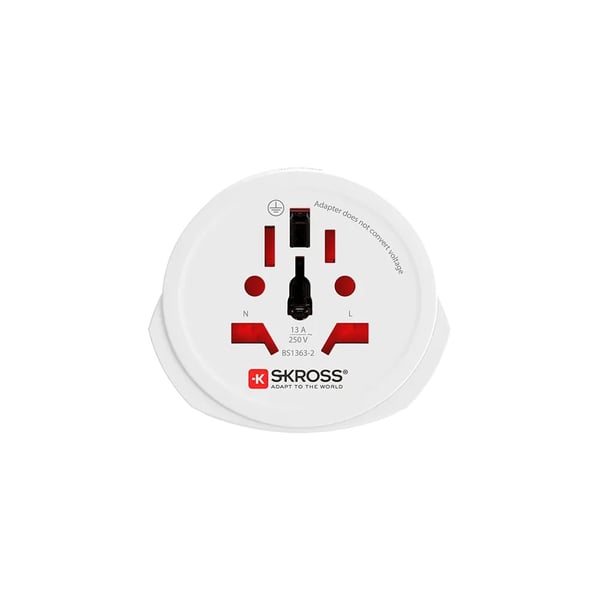 SKROSS reseadapter, världen - EUR, jordad