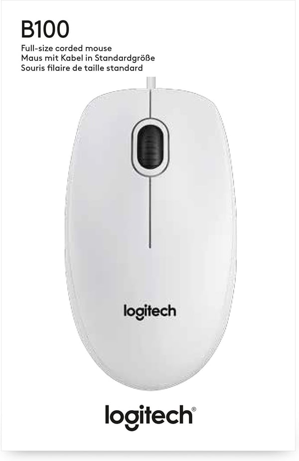 Logitech B100 -mus, til erhvervsbrug, hvid