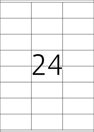 TopStick utskriftsetiketter, 24-delad, A4, 70 x 36 mm, 100 ark