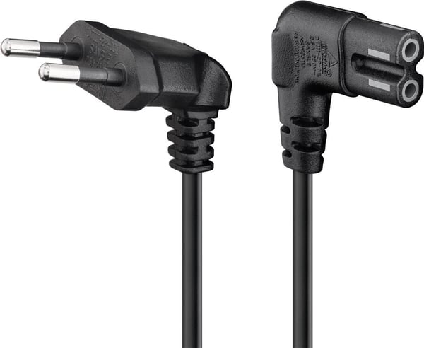 Goobay CEE 7/16 - C7 Sonos® strømkabel med vinklet stik, 3 m