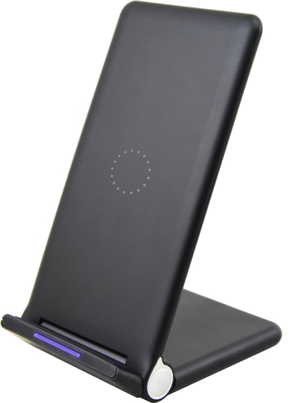 Wave Qibordholder med trådløs opladning på 15W, sort.