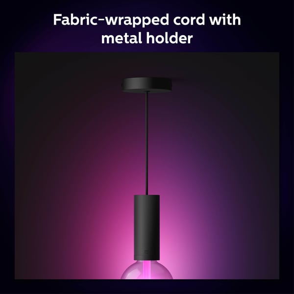 Philips Lightguide Cord - hængende kabel til lampe, sort, E27