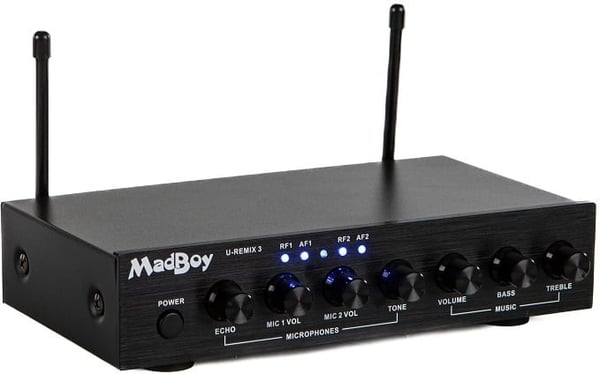 MadBoy U-Remix 3 trådløst karaoke mikrofonpar med mixer