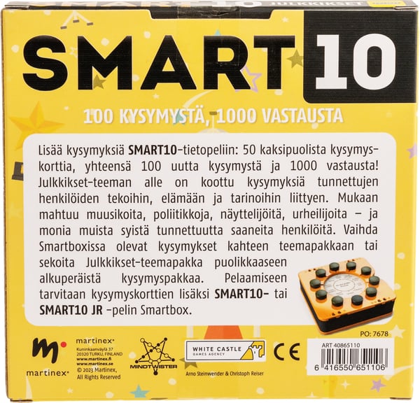 Smart10 - tilläggskort, kändisar