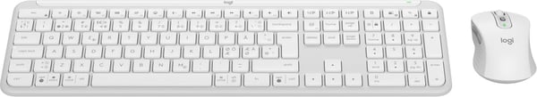 Logitech MK950 Signature Slim-tastatur og mus, hvid