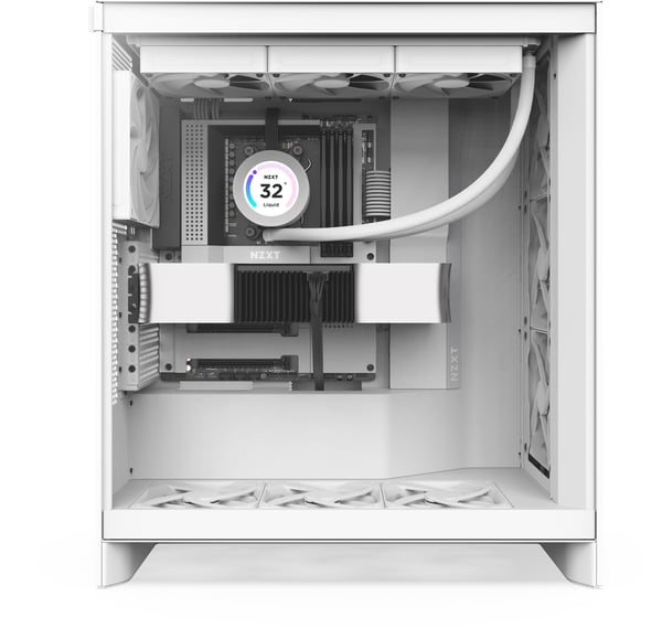 NZXT H7 Flow (2024) ATX-chassis med vindue, hvid