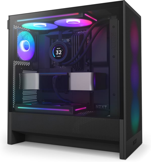 NZXT H5 Flow RGB (2024) ATX-chassis med vindue, sort