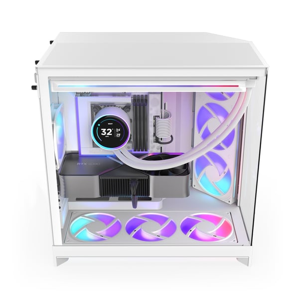 NZXT H9 Flow RGB+ (2025) ATX-chassi, vit
