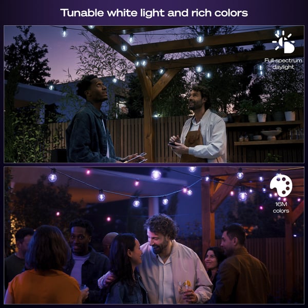 Philips Hue Festavia globe ljusslinga för utomhusbruk, 7 m