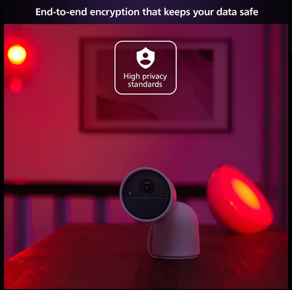 Philips Hue Secure overvågningskamera, trådbunden, bordstativ, hvid, 1 stk.