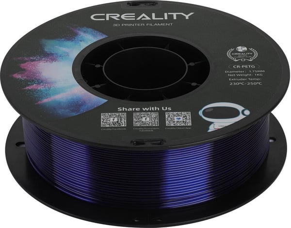 Creality CR-PETG filament til 3D-printer, 1,75 mm, gennemsigtig blå