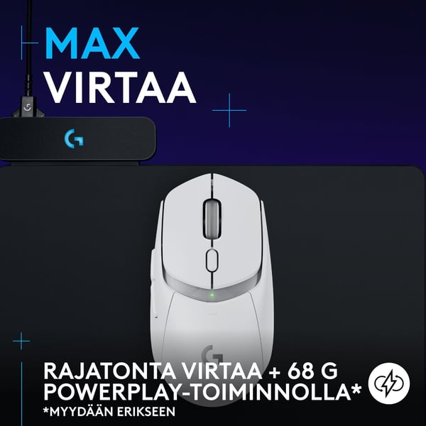 Logitech G309 LIGHTSPEED trådløs spillesmus, hvid