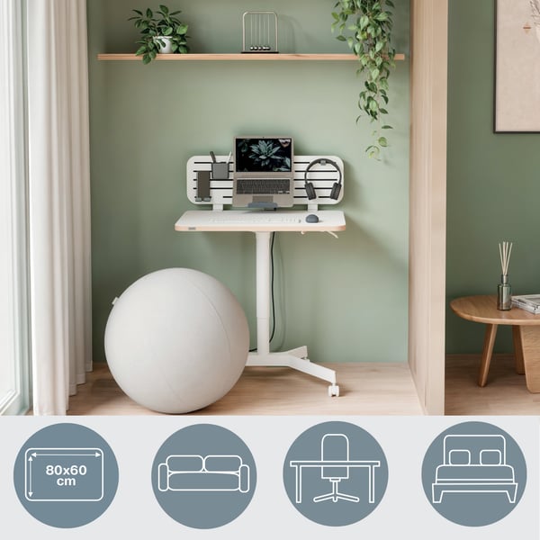 Leitz Ergo -justerbart skrivbord på hjul, liten