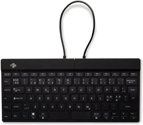 R-Go Split Break - to-delt ergonomisk tastatur, trådløst, sort