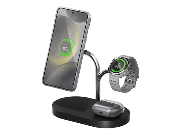 Samsung Trådlös Magnetisk Laddare 3-i-1 - trådlös laddningsplatta, svart