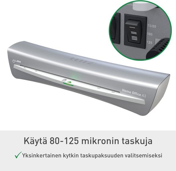 Leitz iLAM Home Office A3 -laminator, mörkgrå