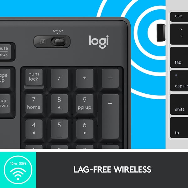 Logitech MK295 tangentbord och mus, svart