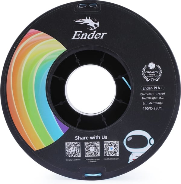 Creality Ender - PLA+ filament til 3D-printer, 1,75 mm, sort