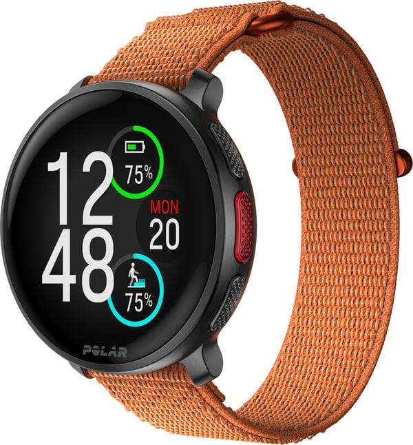 Polar Hook & Loop nylonarmband, orange, M-L